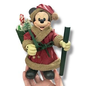Disney Kurt Alder Mickey Mouse Santa Christmas Fabric‎ Mache 1989 Figure